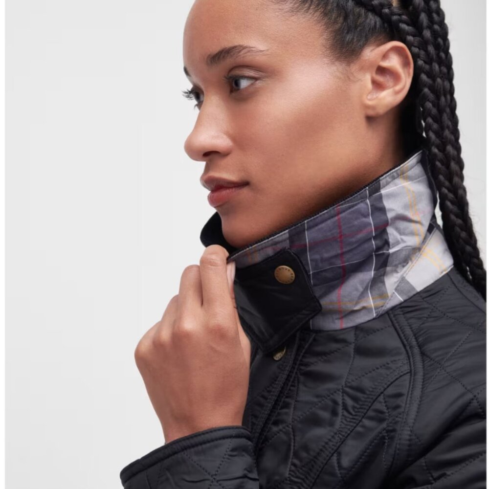 Barbour Beadnell Polarquilt Jacket – Size US 8 – Black